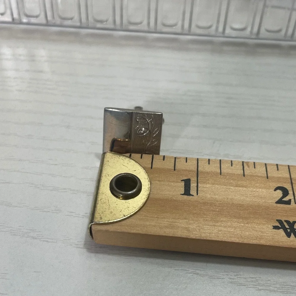 Vintage Silver Tone Square Cufflinks with Engraved‎ Design